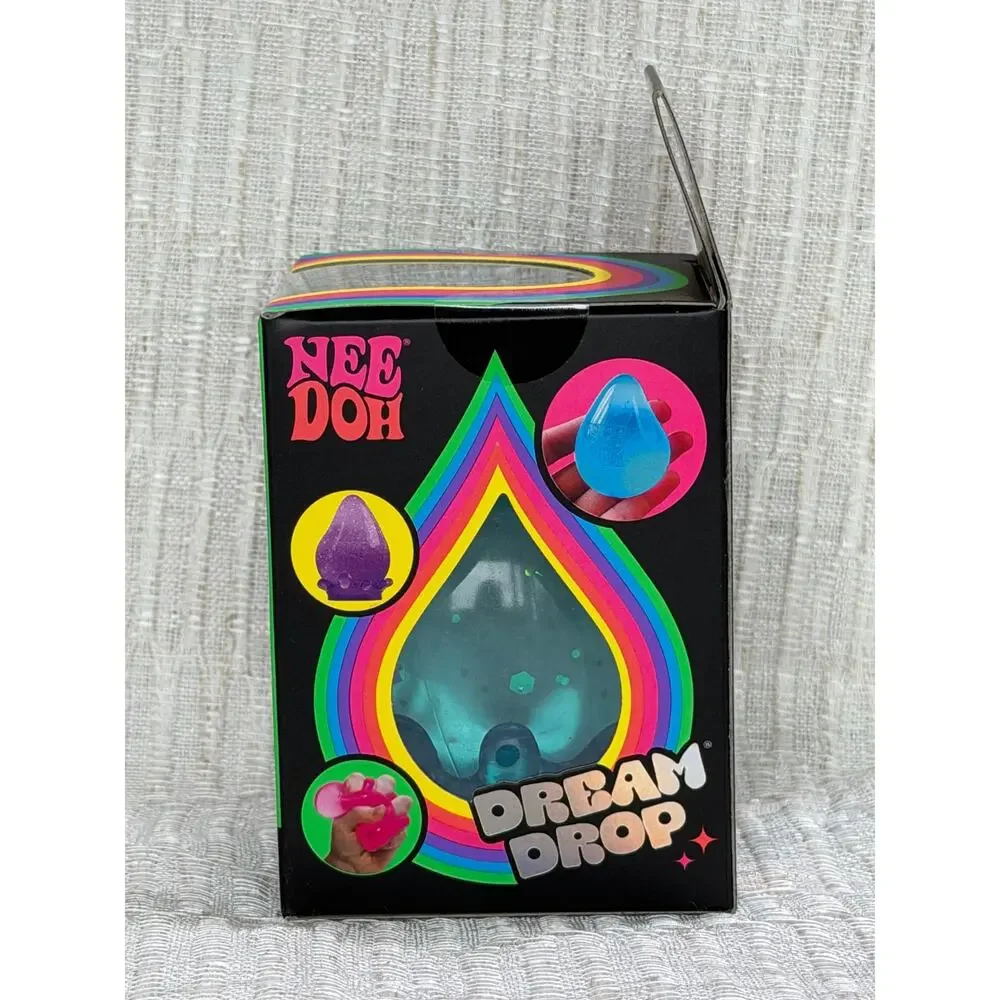 NeeDoh Blue DREAM DROP Glitter Teardrop NEE DOH Squishy 100% Authentic New